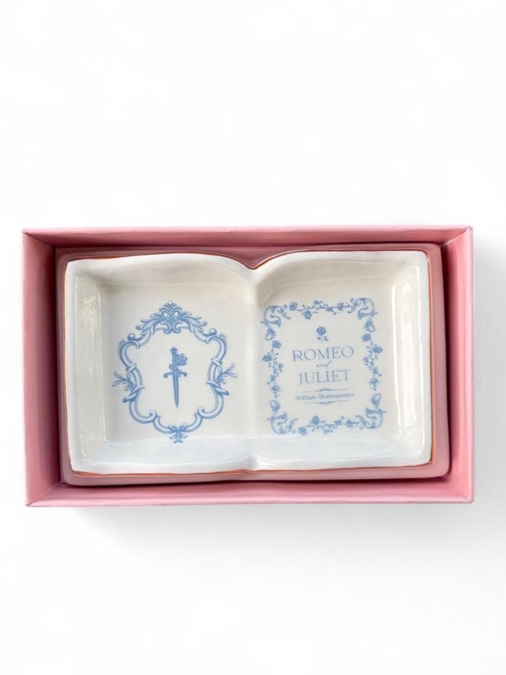 Romeo & Juliet Decorative Ceramic Dish - Blue and White